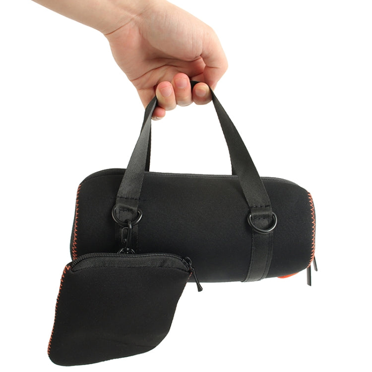 EVA Outdoor Portable Speaker Protective Cover with Shoulder Strap & Carabiner For JBL Charge 5 (Black)
