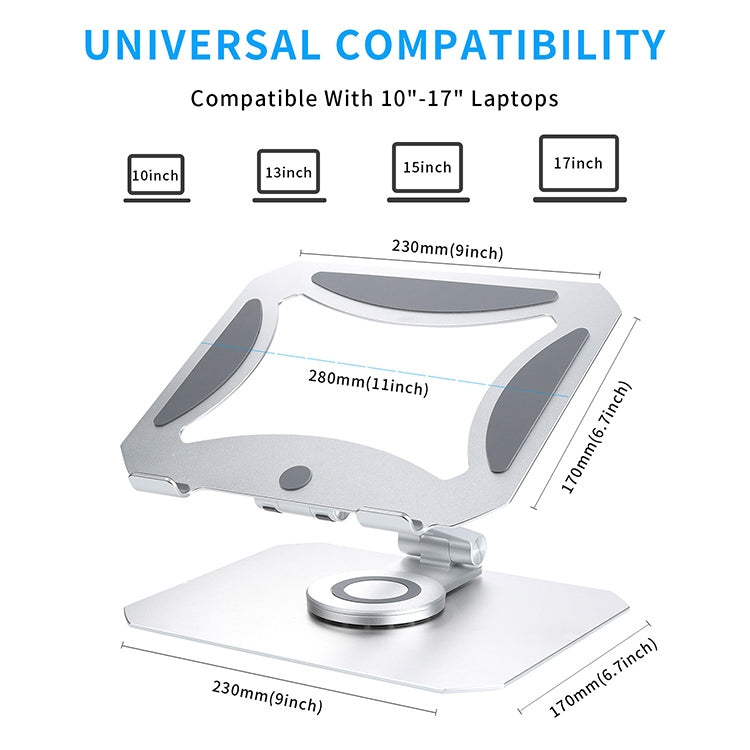 SDL02 Rotating and Folding Aluminum Alloy Laptop Cooling Bracket for 11-17.3 inch Laptops