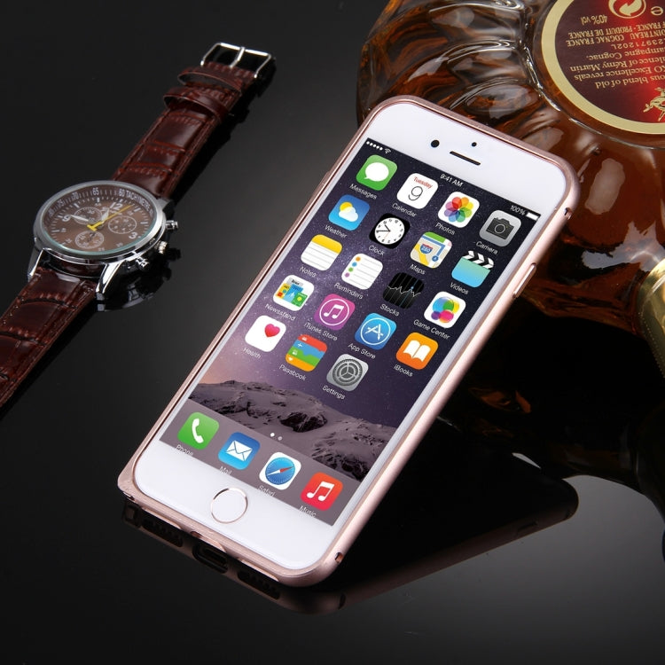 For  iPhone 8 & 7  Hippocampal Buckle Aluminum Alloy Bumper Frame(Rose Gold)