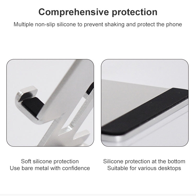 C1 Universal Foldable Multi-angle Hinge Aluminum Alloy Mobile Phone and Tablet Holder (Silver)