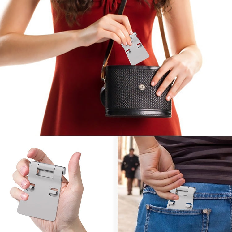 C1 Universal Foldable Multi-angle Hinge Aluminum Alloy Mobile Phone and Tablet Holder (Silver)