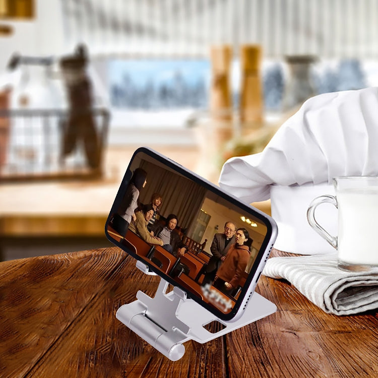 C1 Universal Foldable Multi-angle Hinge Aluminum Alloy Mobile Phone and Tablet Holder (Silver)