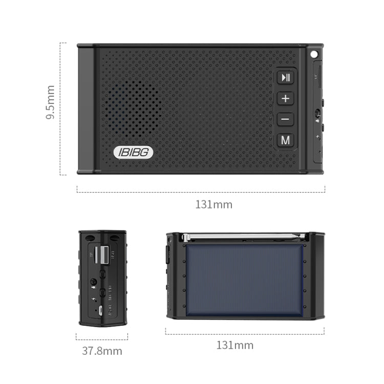 Solar Energy Bluetooth Speaker, Support TF Card / FM / U Disk