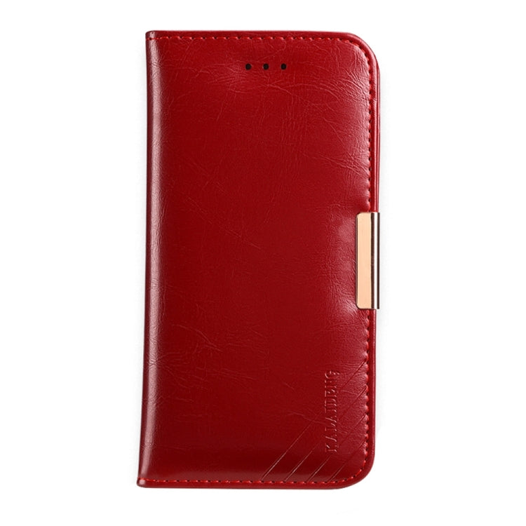 KALAIDENG ROYALE Series for  iPhone 8 & 7  TPU Magnetic Horizontal Flip Genuine Leather Case with Card Slots & Holder(Red)