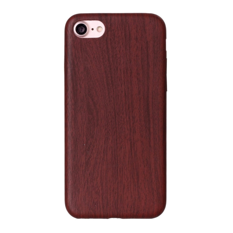 For  iPhone 8 & 7  Hot Embossed Wood Texture PU Back Cover Case