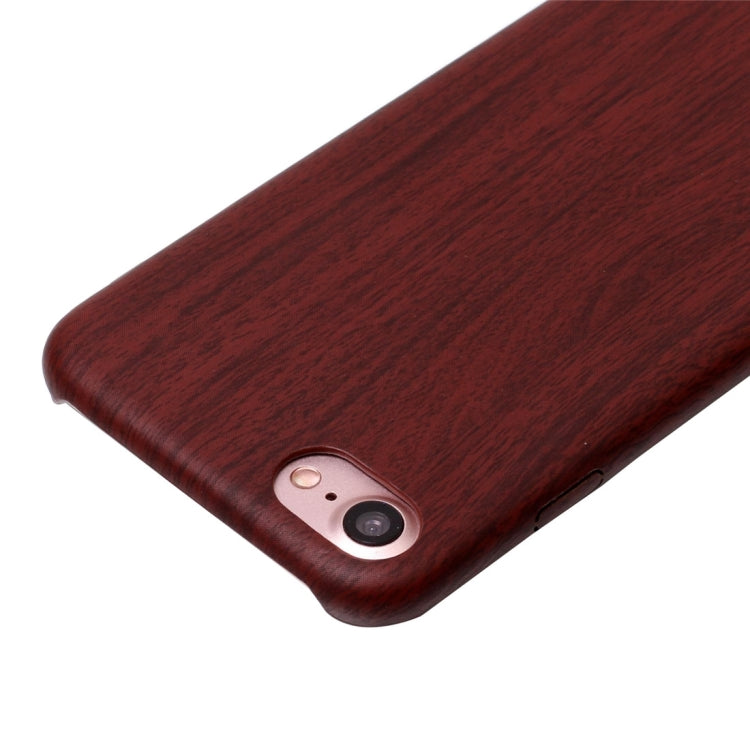 For  iPhone 8 & 7  Hot Embossed Wood Texture PU Back Cover Case