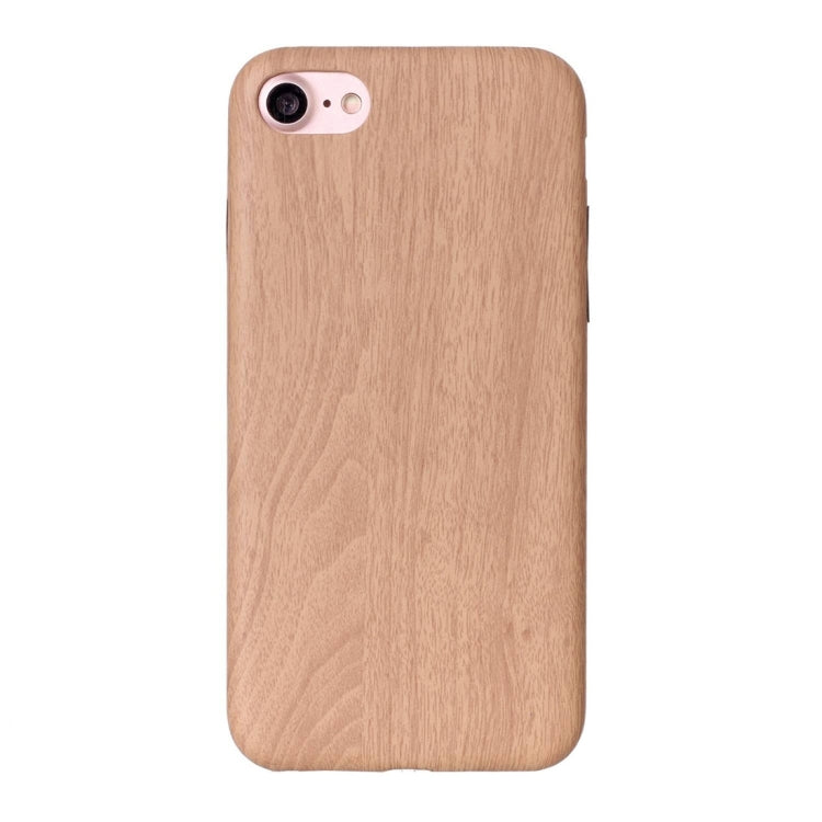 For  iPhone 8 & 7  Hot Embossed Wood Texture PU Back Cover Case