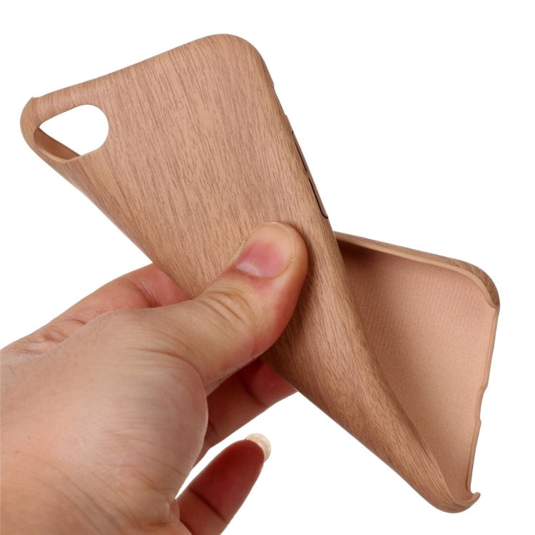 For  iPhone 8 & 7  Hot Embossed Wood Texture PU Back Cover Case