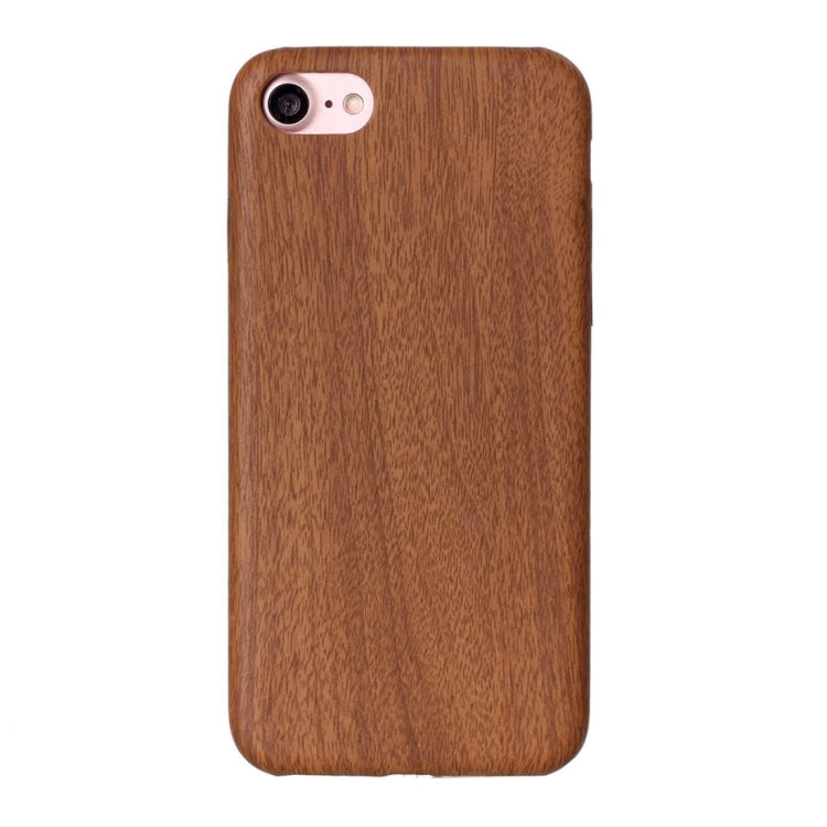 For  iPhone 8 & 7  Hot Embossed Wood Texture PU Back Cover Case