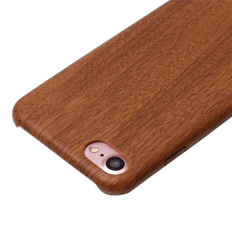 For  iPhone 8 & 7  Hot Embossed Wood Texture PU Back Cover Case