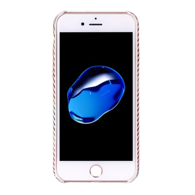 For  iPhone 8 & 7  Hot Embossed Flash Powder Wavy Textures PU Back Cover Case