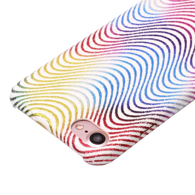 For  iPhone 8 & 7  Hot Embossed Flash Powder Wavy Textures PU Back Cover Case