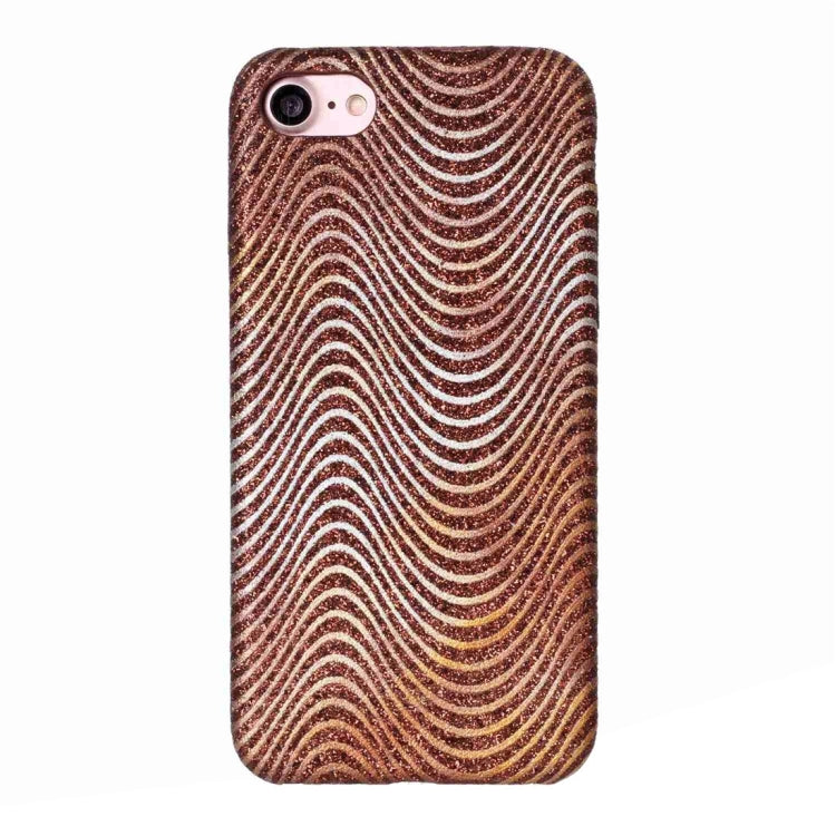 For  iPhone 8 & 7  Hot Embossed Flash Powder Wavy Textures PU Back Cover Case