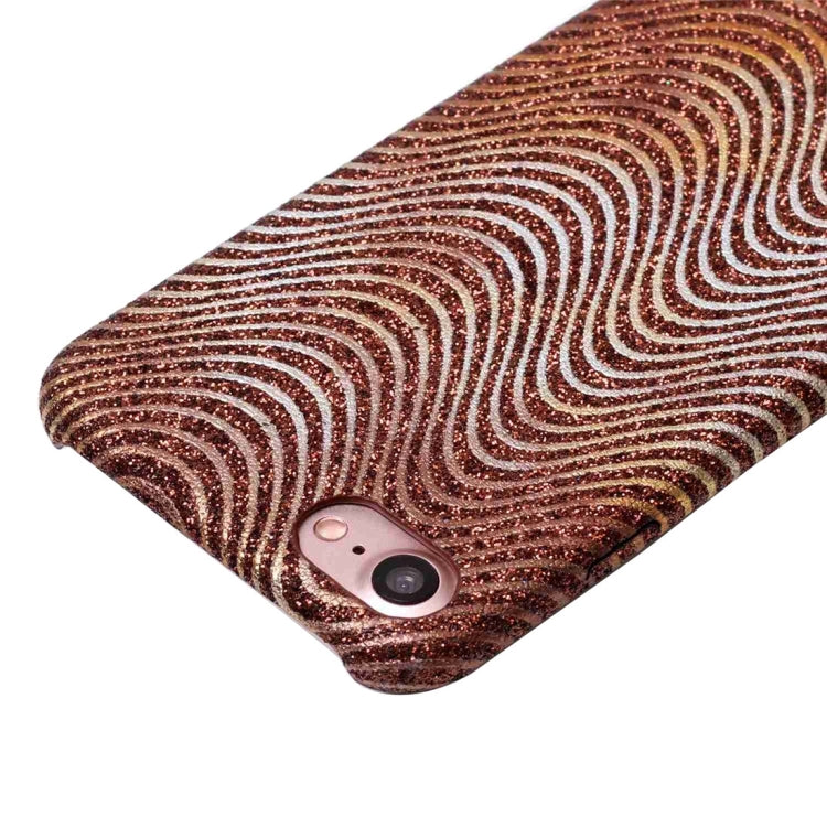 For  iPhone 8 & 7  Hot Embossed Flash Powder Wavy Textures PU Back Cover Case