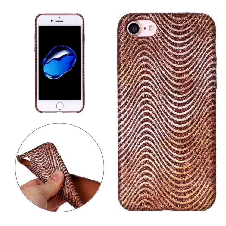 For  iPhone 8 & 7  Hot Embossed Flash Powder Wavy Textures PU Back Cover Case