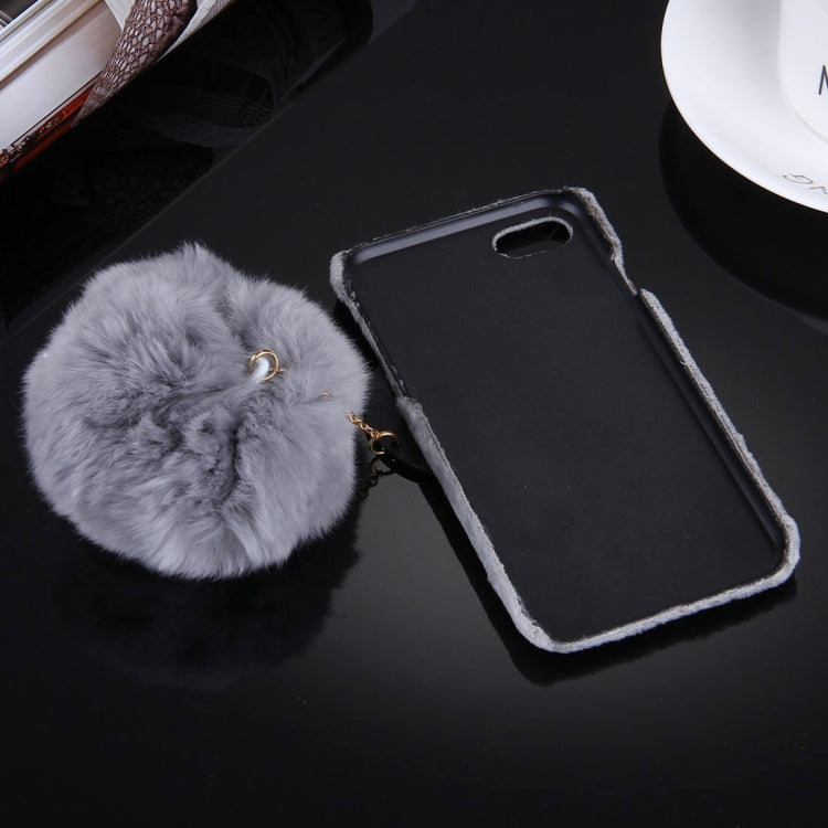 For  iPhone 8 & 7  3D Lovely Big Eyes Furry Ball Plush Cloth Protective Back Cover Cass