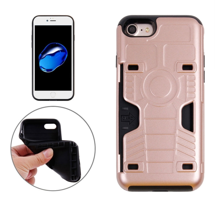 For  iPhone 8 & 7  Boxing Champion Gold Belt Shock-Resistant  TPU + PC Combination Case with Card Slot