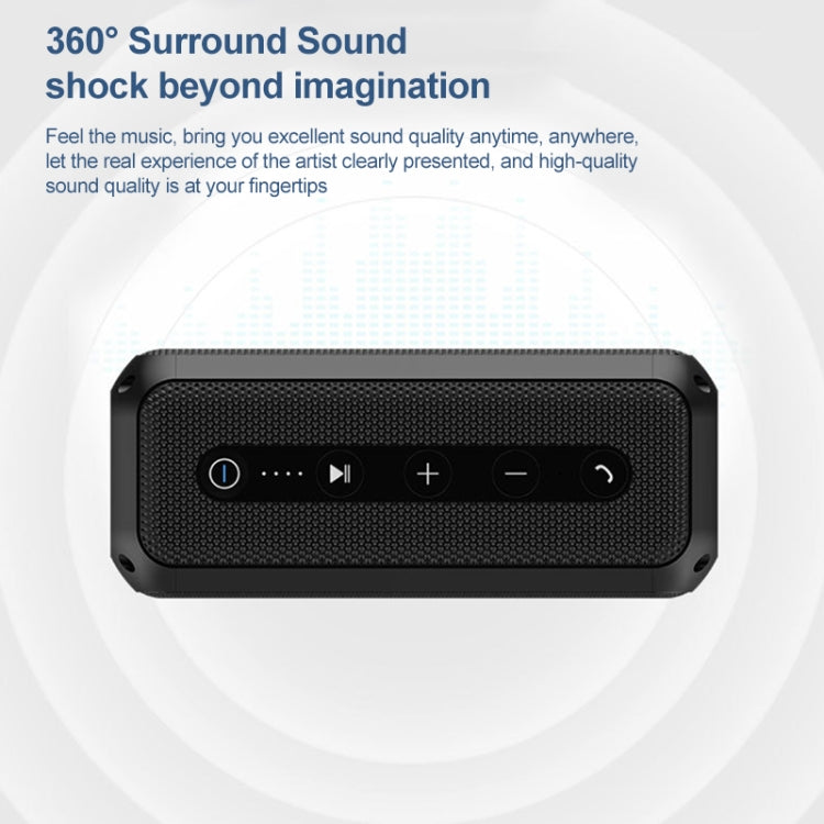 EBS-307 20W High-power Portable Subwoofer Waterproof Wireless Bluetooth Speaker(Black)