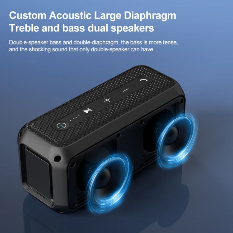 EBS-307 20W High-power Portable Subwoofer Waterproof Wireless Bluetooth Speaker(Black)