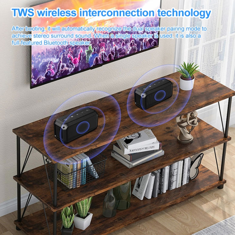 EBS-307 20W High-power Portable Subwoofer Waterproof Wireless Bluetooth Speaker(Black)