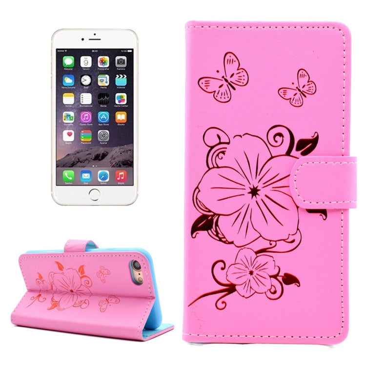 For  iPhone 8 & 7  Bronzing Butterfly Pattern Horizontal Flip PU Leather Case with Holder & Card Slots & Wallet