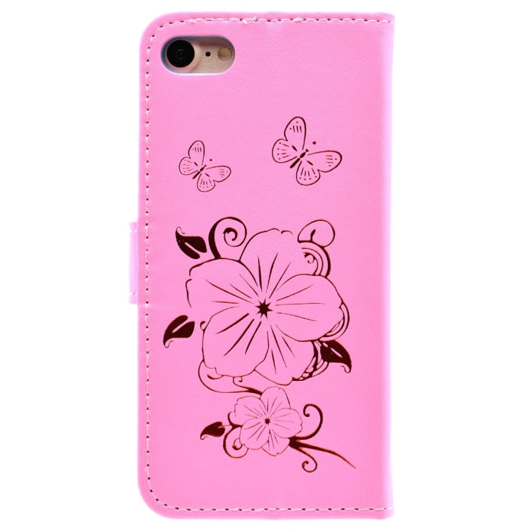 For  iPhone 8 & 7  Bronzing Butterfly Pattern Horizontal Flip PU Leather Case with Holder & Card Slots & Wallet