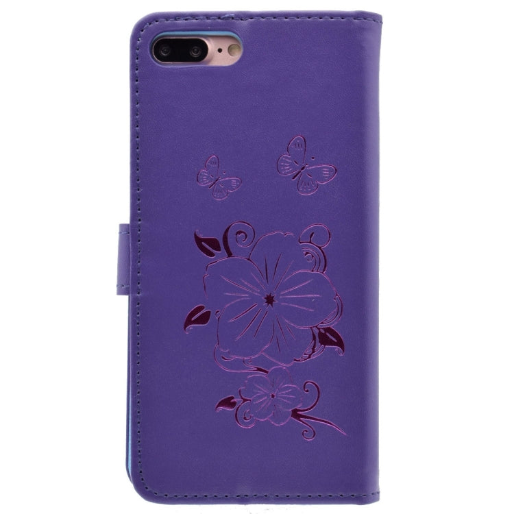 For  iPhone 8 & 7  Bronzing Butterfly Pattern Horizontal Flip PU Leather Case with Holder & Card Slots & Wallet