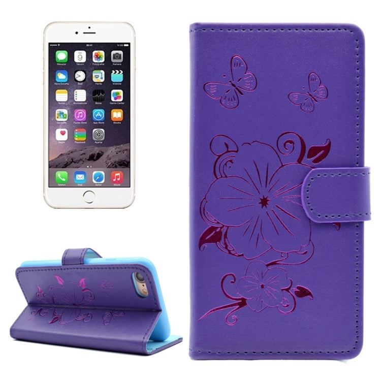 For  iPhone 8 & 7  Bronzing Butterfly Pattern Horizontal Flip PU Leather Case with Holder & Card Slots & Wallet