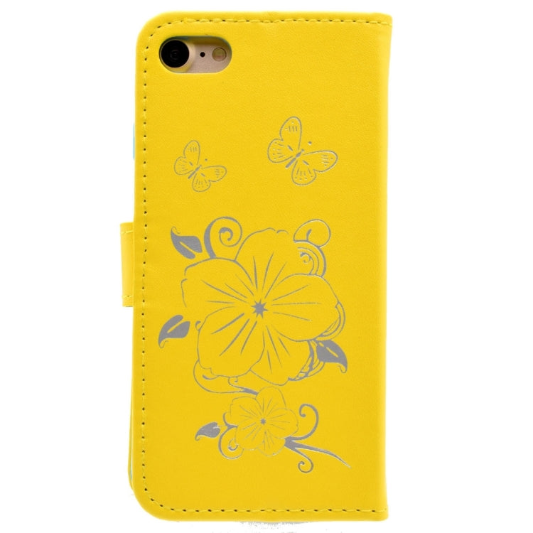 For  iPhone 8 & 7  Bronzing Butterfly Pattern Horizontal Flip PU Leather Case with Holder & Card Slots & Wallet