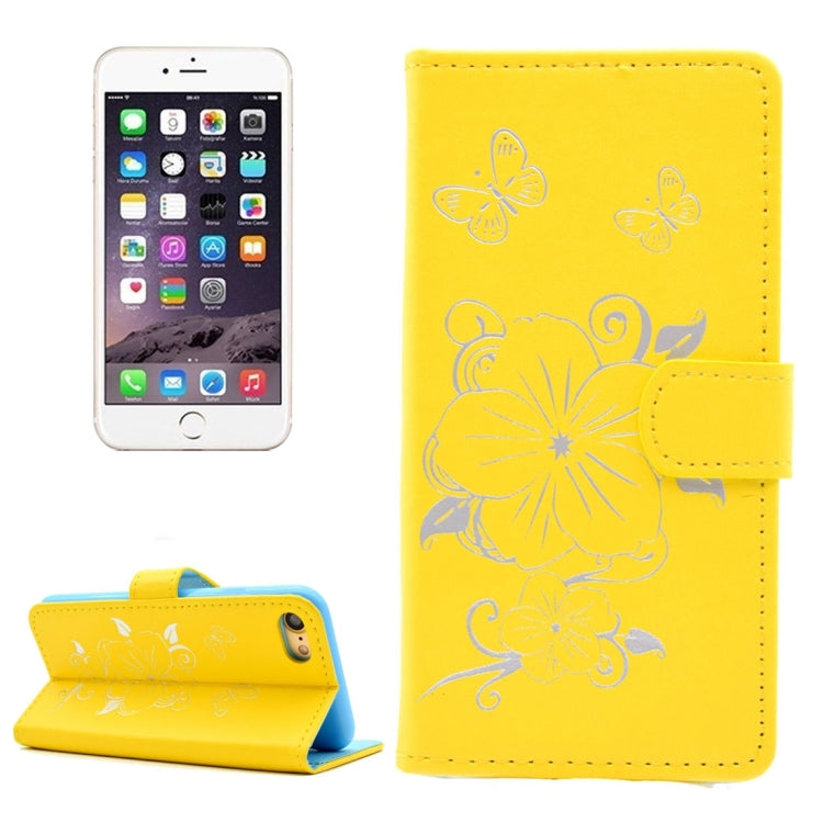 For  iPhone 8 & 7  Bronzing Butterfly Pattern Horizontal Flip PU Leather Case with Holder & Card Slots & Wallet