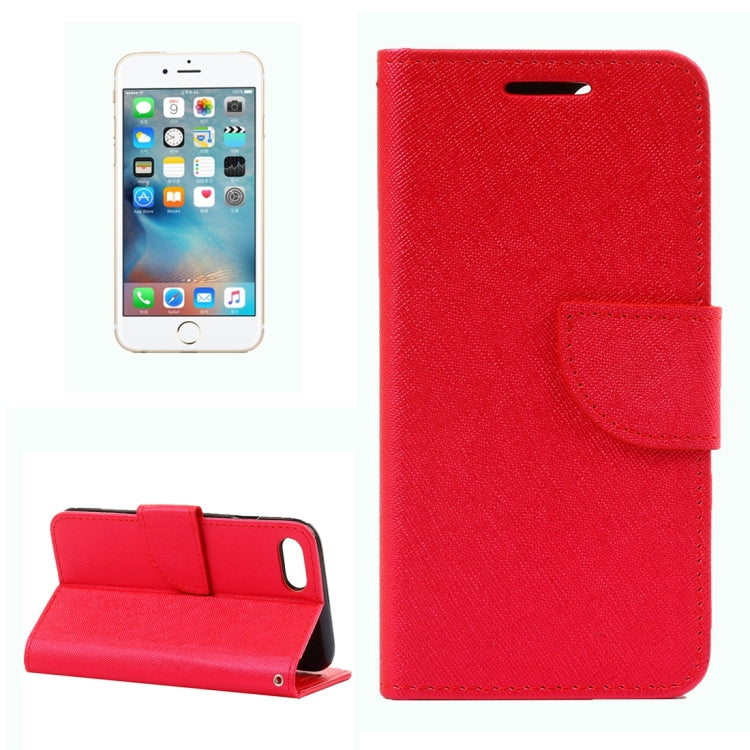For  iPhone 8 & 7  Cross Texture Horizontal Flip Leather Case with Holder & Card Slots & Wallet