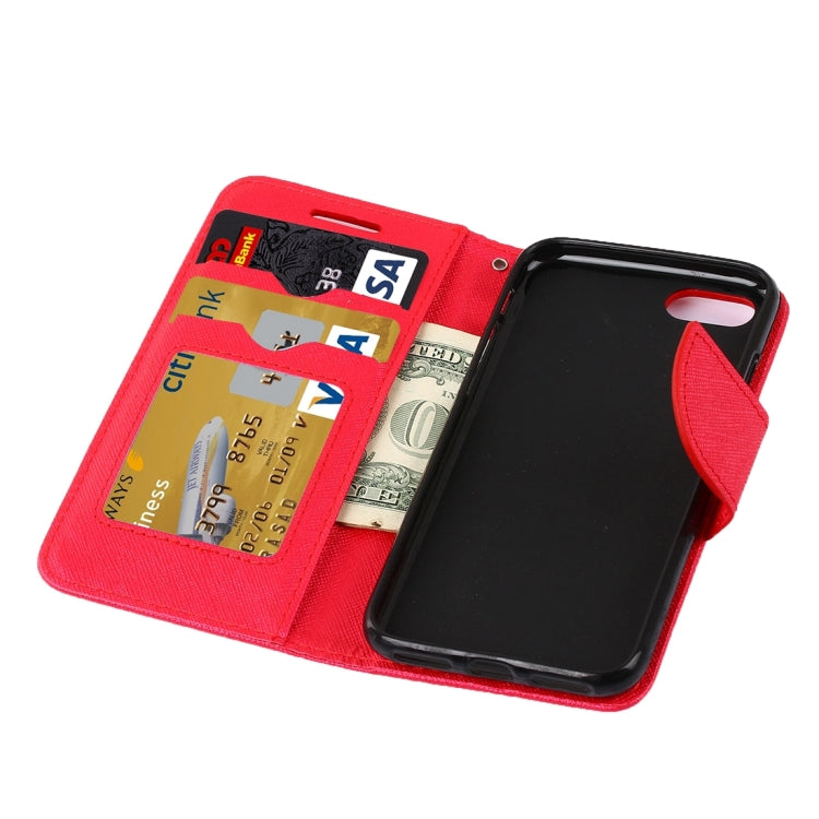 For  iPhone 8 & 7  Cross Texture Horizontal Flip Leather Case with Holder & Card Slots & Wallet