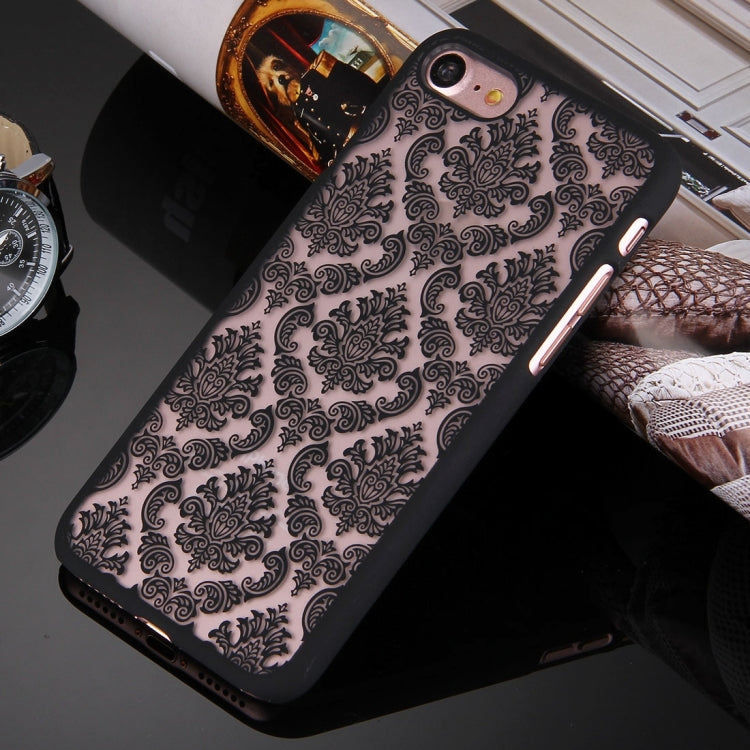 For  iPhone 8 & 7  Embossed Flowers Pattern Plastic Protective Case