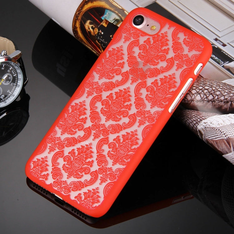 For  iPhone 8 & 7  Embossed Flowers Pattern Plastic Protective Case