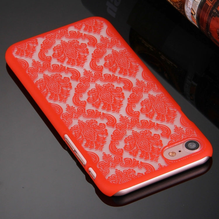 For  iPhone 8 & 7  Embossed Flowers Pattern Plastic Protective Case