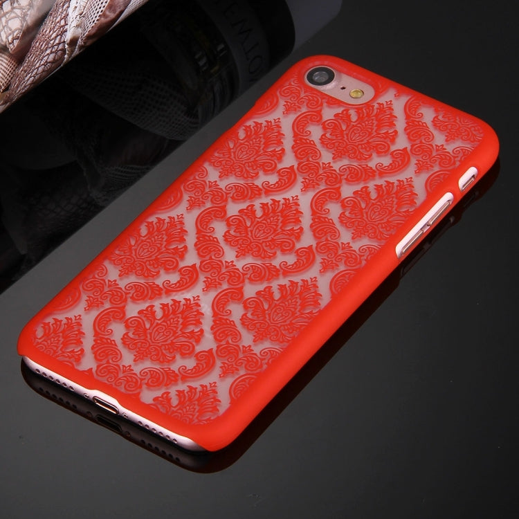 For  iPhone 8 & 7  Embossed Flowers Pattern Plastic Protective Case