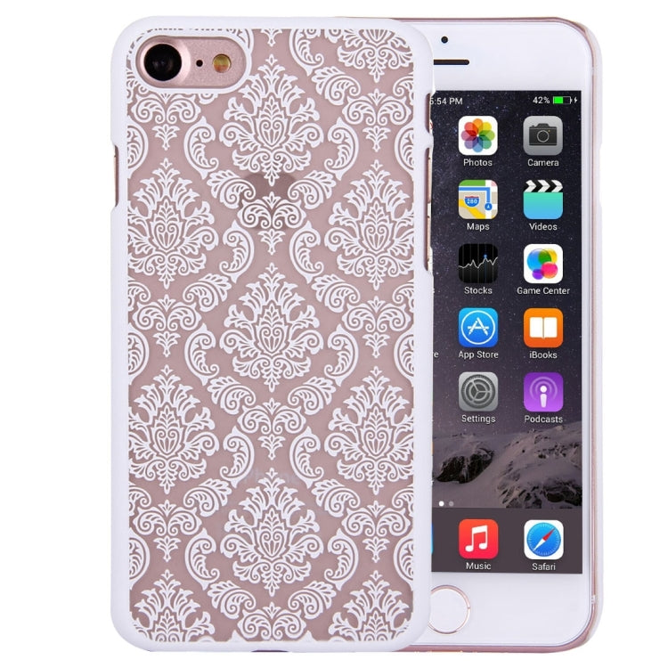 For  iPhone 8 & 7  Embossed Flowers Pattern Plastic Protective Case