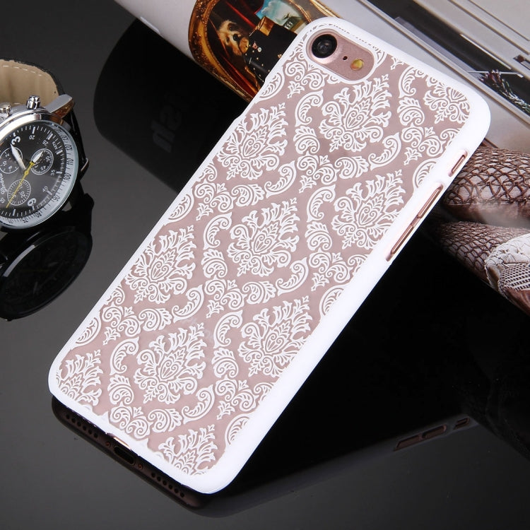 For  iPhone 8 & 7  Embossed Flowers Pattern Plastic Protective Case