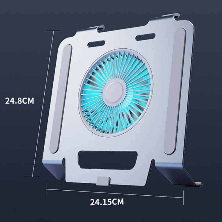 R-JUST HZ25 3.5W Aluminum Alloy Large Turbo Desktop Fan Cooling Laptop Stand
