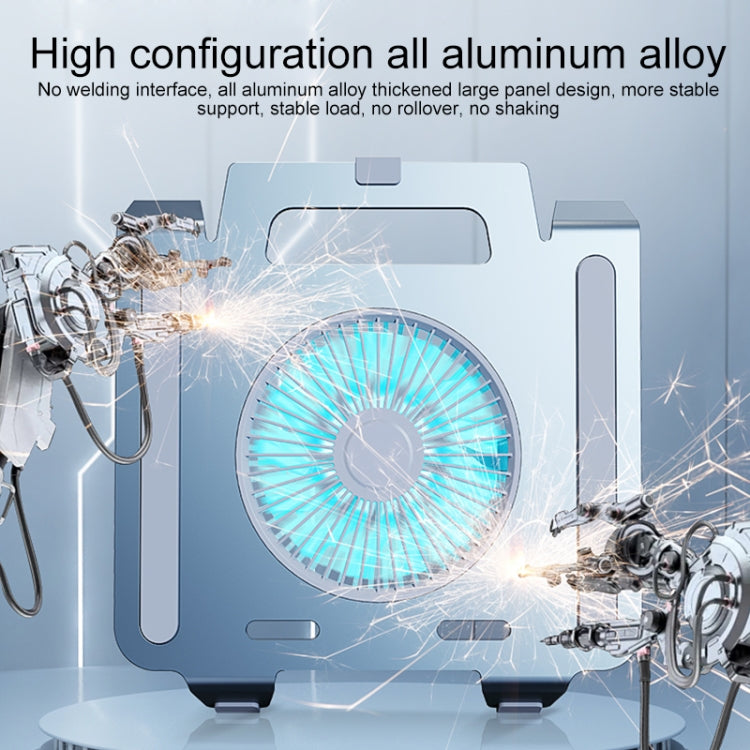 R-JUST HZ25 3.5W Aluminum Alloy Large Turbo Desktop Fan Cooling Laptop Stand