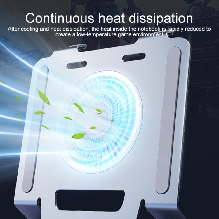 R-JUST HZ25 3.5W Aluminum Alloy Large Turbo Desktop Fan Cooling Laptop Stand