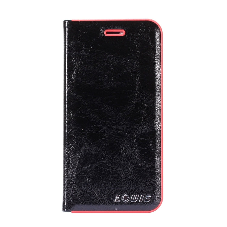 LOUIS for  iPhone 8 & 7  Crystal Texture PC Full Coverage Horizontal Flip Leather Case with Holder & Card Slots (Black)
