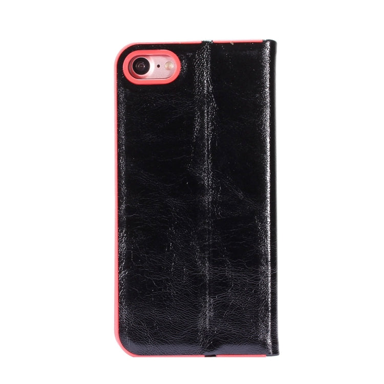 LOUIS for  iPhone 8 & 7  Crystal Texture PC Full Coverage Horizontal Flip Leather Case with Holder & Card Slots (Black)
