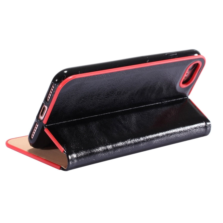 LOUIS for  iPhone 8 & 7  Crystal Texture PC Full Coverage Horizontal Flip Leather Case with Holder & Card Slots (Black)