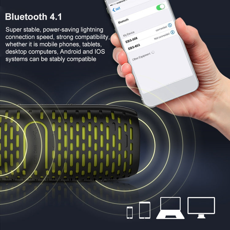 EBS-506 Portable Outdoor Waterproof Mini Subwoofer Wireless Bluetooth Speaker