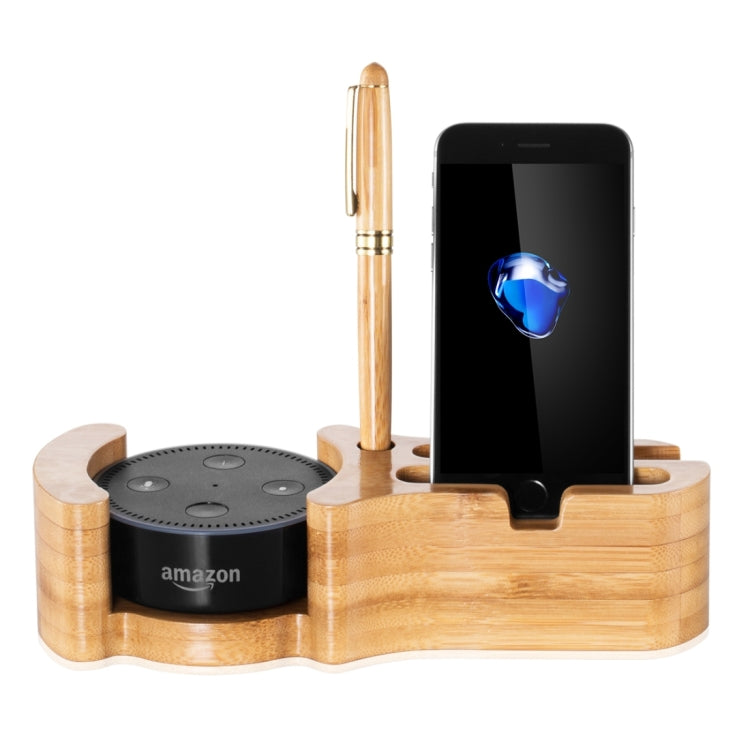 Multi-function Wooden Desk Stand Holder, for Mobile Phone / Speaker / Pen / Card