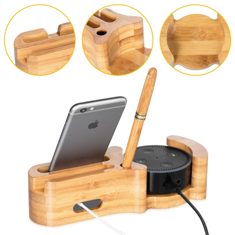 Multi-function Wooden Desk Stand Holder, for Mobile Phone / Speaker / Pen / Card