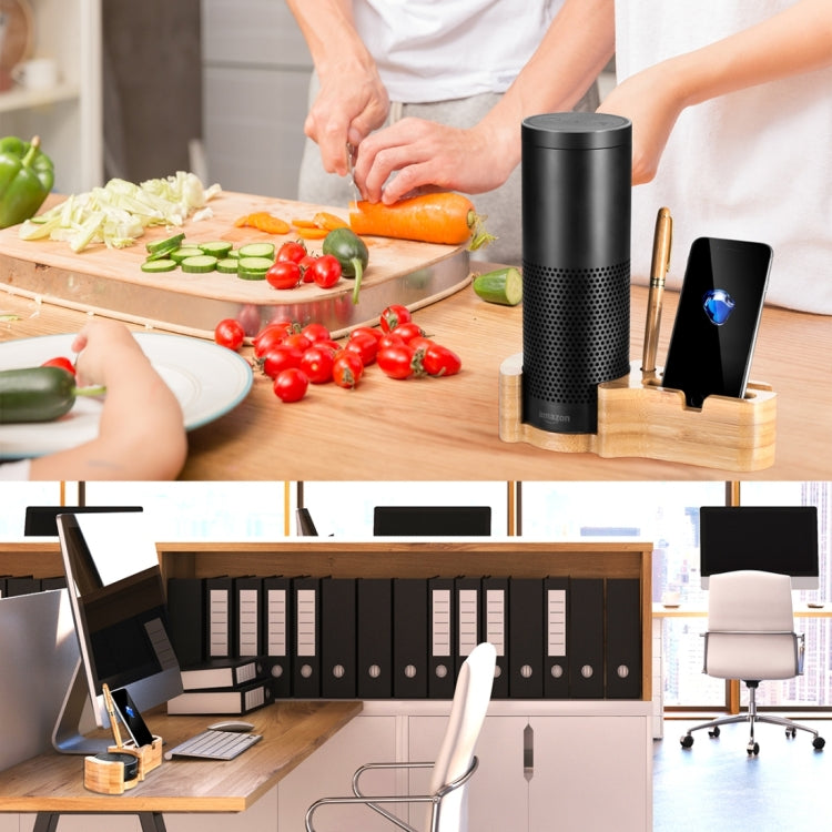 Multi-function Wooden Desk Stand Holder, for Mobile Phone / Speaker / Pen / Card