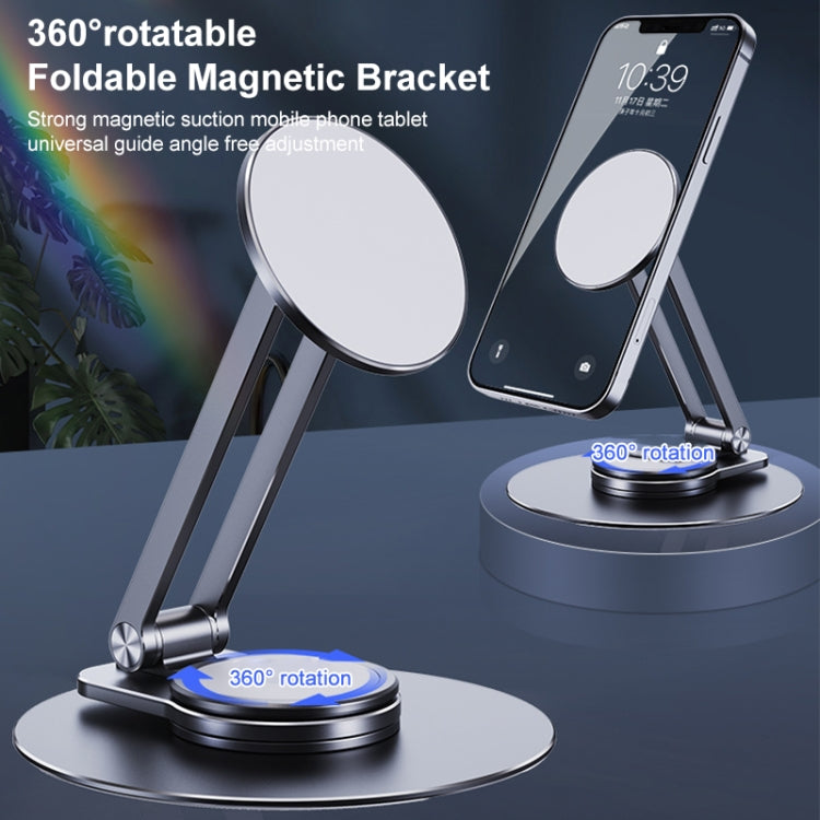 LK-T639 360 Degree Rotatable Foldable Magnetic Aluminum Alloy Desktop Phone Holder