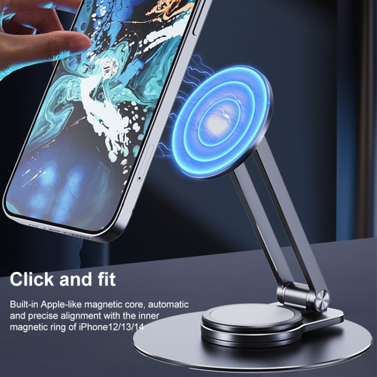 LK-T639 360 Degree Rotatable Foldable Magnetic Aluminum Alloy Desktop Phone Holder